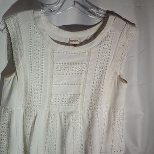 Merona Cream Lace Panel Peplum Blouse